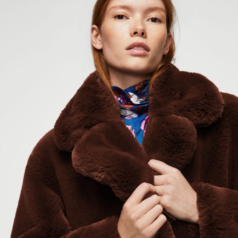 Mango faux fur coat